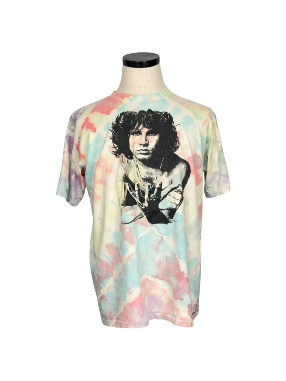 Vintage 90s Tie-Dye Jim Morrison Graphic T-Shirt XL Single Stitched Oneita Power